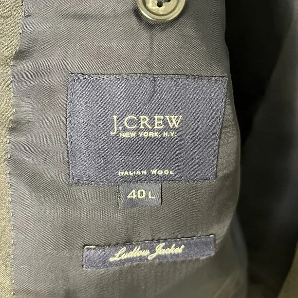 J. Crew Loro Piana Wool Ludlow Jacket Blazer Suit Dark Gray Grey 40L 40 Long